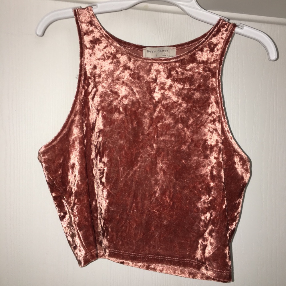 Peach Velvet Crop Top